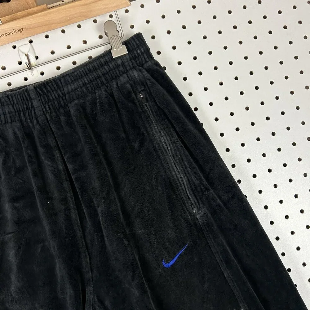 DePaul‎ Nike Baggy Velour Sweatpants XS Ripcord Streetwear Team Black Zip Pocket